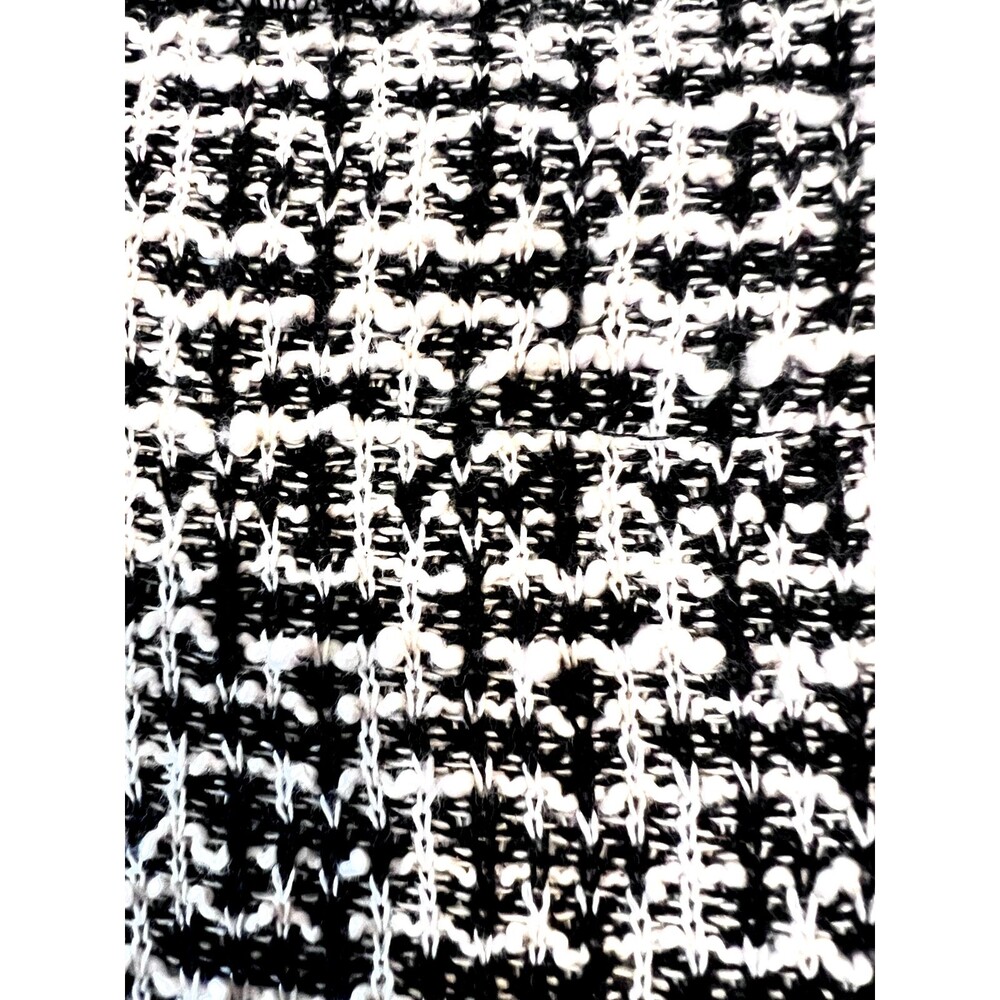 Max Studio Black White Soft Tweed 3/4 Sleeve Dress w/Fringes Size LARGE NWT - Picture 8 of 12